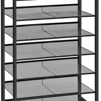 8 layer shoe rack organizer, large capacity metal shoe rack, solid shoe cabinet, can hold 21-28 pairs of shoes, saving space