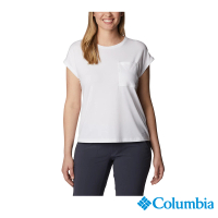 【Columbia 哥倫比亞 官方旗艦】女款-Boundless Trek快排短袖上衣-白色(UAR71490WT / 2023年春夏)