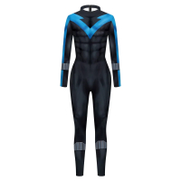 Superhero Nightwing Men Cosplay Zentai Bodysuit Dick Grayson Jumpsuit Costume Halloween Party Cospla
