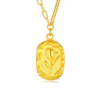 24k pure gold tulip pendant fine gold 999 pendants for women