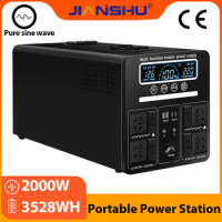 Jianshu 2000W portable power station 3528Wh solar power station Li-ion batteres energy station Outdoor Emergency Power Supply
