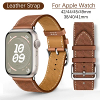 Leather Strap For Apple watch band 44mm 45mm Ultra 2 49mm 41mm 40mm wristband correa bracelet iWatch series 5 6 SE 7 8 9 ultra