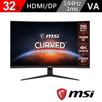 MSI 微星 G321CU 32型 VA 4K 144Hz曲面電競螢幕(1500R/FreeSync/HDMI2.1/Type-C/HDR)