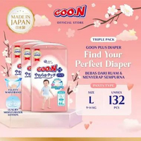 (Triple Pack) GOON Plus Baby Premium Diapers L44 Popok Bayi Pants / Celana
