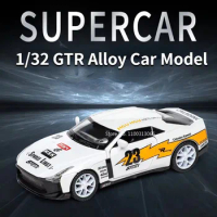 1:32 Nissan GTR50 Alloy Cars Miniature Models Toys Sport Car with Sound Light Pull Back Vehicle Mode