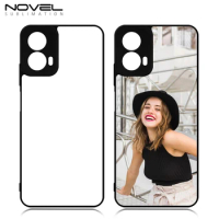 For Motorola Moto G04 G24 G34 Blanks Sublimation 2D TPU Phone Cases With Metal Insert For Heat Press Printing