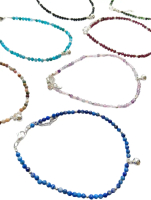 3mm Natural Crystal Anklet Adjustable | Beaded Ankle Bracelet for Women | Minimal Adjustable Beaded 