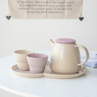 北歐ins色瓷茶具套裝亞馬遜創意陶瓷茶壺葫蘆托盤花茶杯下午茶具 全館免運