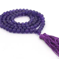 new 108 Purple Beads Tibet Buddhist Prayer Mala Necklace