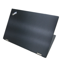 【Ezstick】Lenovo ThinkPad L13 YOGA GEN2 黑色卡夢紋機身貼(含上蓋貼、鍵盤週圍貼、底部貼 共三張)