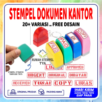 Stempel Gantungan Kunci Mini Otomatis Praktis STEMPEL DOKUMEN KANTOR / LUNAS/DONE/ASLI/TUNAI/ DLL