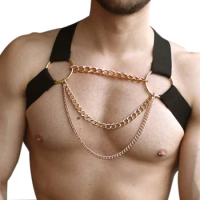 Man Chest Harness Lingerie Erotic Gay BDSM Chain Sexual Body Bondage Harness Belt Strap Punk Rave Costumes for Adult Sex