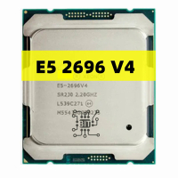 ใช้ Xeon CPU E5-2696V4 SR2J0 2.20GHz 22-Cores 44หัวข้อ55M LGA2011-3 E5-2696 V4โปรเซสเซอร์2696V4 E5 2696 V4