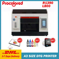A3-18 Dtg Printer A3&amp;A4 R1390 L800 Printhead With Clothes Jig T-Shirt Machine Direct To Garment Printing For Cotton Garments.