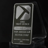 5 pcs Non Magnetic Bar Pan American Corp Badge 1 OZ Hammer Silver Plated Souvenir Coin Decoration Coin