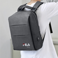 FILA 多功能商務用後背包 商務包 電腦包 大容量-銀白色