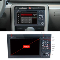 Eunavi 2 Din Android 10 Car Radio Multimedia Player For Audi/A4/S4 2002-2008 Automotivo 2Din DVD Head Unit 4G 64G 7'' PX6 RK3399