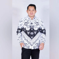 KEMEJA BATIK PGRI PRIA TERBARU LAPIS FURING / SERAGAM GURU PRIA / SERAGAM PNS DAN ASN MOTIF GUNUNG