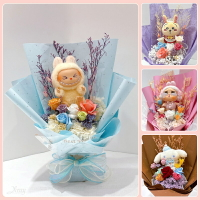 永生花束，畢業花束 正版娃娃花束 情人節花束 生日禮物 CRYBABY 吉伊卡哇 LABUBU，X射線【Y010001】