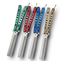 1PC Stainless Steel Foldable Butterfly Knife Comb，CSGO，Training Tool for Outdoor Games