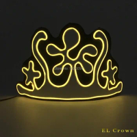 GZYUCHAO EL 10 colors Optional EL Wire Crown Halloween Carnival Light Up Crown Cosplay Glowing Crown With DC-3V 2AA Driver