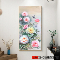 新中式裝飾畫 花卉 牡丹花  風 居家裝飾 房間佈置 客廳掛畫 臥室 玄關 壁貼壁畫 無框畫 禮物
