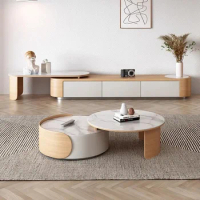 Modern Round Coffee Table Console Center Table Coffee Minimalist Corner Foldable Mobiles Stoliki Kawowe Library Furniture