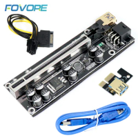 PCIe Riser PCI Express Riser 009s Plus Extension Cable PCI-E 1X to X16 Adapter 0.6m USB 3.0 Cable For Graphic Card Bitcoin Miner