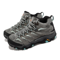MERRELL 登山鞋 Moab 3 Mid GTX 女鞋 防水 灰 藍 中筒 越野 郊山 戶外(ML036306)