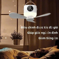Quạt mini đa năng treo tường, pin trâu 7200mAh, gió mạnh 4 cấp, điều khiển từ xa, dùng mọi không gia
