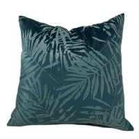 Leaves Gel Printing Fashion Sofa Pillowcase Home Decorative Velvet Cushion Cover