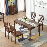 餐桌 鄉村復古美式實木餐桌 1.351.5葫蘆腳西餐桌餐廳家具方桌