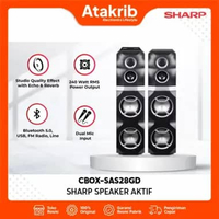 SHARP SPEAKER AKTIF CBOX-SAS28GD 3 Way 8 Inch Double Woofer 240W BT USB SD