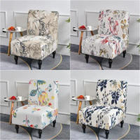 Nordic Armless Accent Chair Cover Single Sofa Stool Slipcover Stretch Accent Slipper Chair Seat Covers Elastic Couch Protector