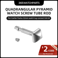 Quadrangular Pyramid Watch Screw Tube Rod for Cartier Pasha 32mm Mechanical Watch Lug Connect Link Kit
