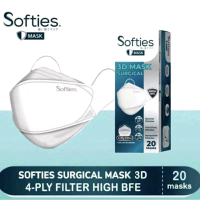 Softies 3D Surgical Mask KF94 Masker Medis Warna Putih isi 20