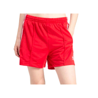 【adidas 愛迪達】Firebird Short 女款 紅色 寬鬆 鬆緊 腰身 側面拉鍊口袋 運動 短褲 IP2957