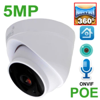 5MP POE Panoramic Camera IP Cam Cctv Security Surveillance 1.7mm Len HD Built-in Mic Infrared Video IPCam Indoor POE Camera Home