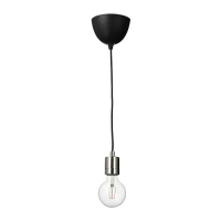 SKAFTET/LUNNOM 吊燈附燈泡, 鍍鎳/球形 透明色