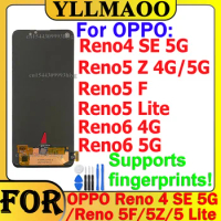 OLED Display For OPPO Reno4 SE 5G / Reno5 F / Reno5 Z 5G 4G Touch Screen LCD Display For Reno 5 Lite / Reno 6 4G 5G Glass Parts