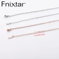 Fnixar 2mm Thickness Chain Necklace Stainless Steel DIY Necklace Making With Rectangle Engraved Tag 45+5cm 10piece/lot