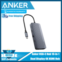 Anker USB C Hub, Dual-Display USB-C Hub (10-in-1), 4K HDMI Display with 100W Max Power Delivery