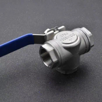 High quality stainless steel switch ball valve 1/2" inch BSP female DN15 SS304 L type T flow 3 way water ball valve