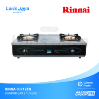 KOMPOR GAS RINNAI RI712TG / RI-712TG | 2 TUNGKU TURBO & BARA KERAMIK