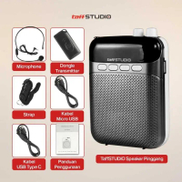 TaffSTUDIO Speaker Tour Guide / Speaker Pinggang Guru Dosen Mengajar Mic Clip On Wireless Microphone