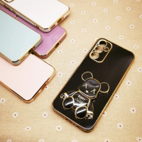 Mobile Case For Samsung Galaxy M14 5G Cute Fat Bear Phone Stand I Ring DIY Colorful Holder Silicone 