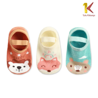 [COD] SK P377 Kaos Kaki Dengan Ankle Strap Anak Bayi Sepatu Bahan Katun Anti Slip Unisex