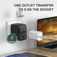 旅行充電器2USB+2C英規美規歐規澳規全球通插頭212多國轉換插座