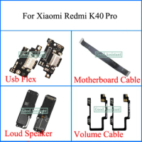 For Xiaomi Redmi K40 Pro M2012K11C Usb Flex Loud Speaker Motherboard Cable On Off Power Volume Flex Cable
