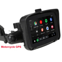 5 Inch Motorcycle GPS Wireless Android Auto Monitor Car Motorcycle GPS Navigation IPX7 Waterproof Apple Carplay Display Screen
